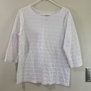 Croft & Barrow White Long Sleeve Women's Top